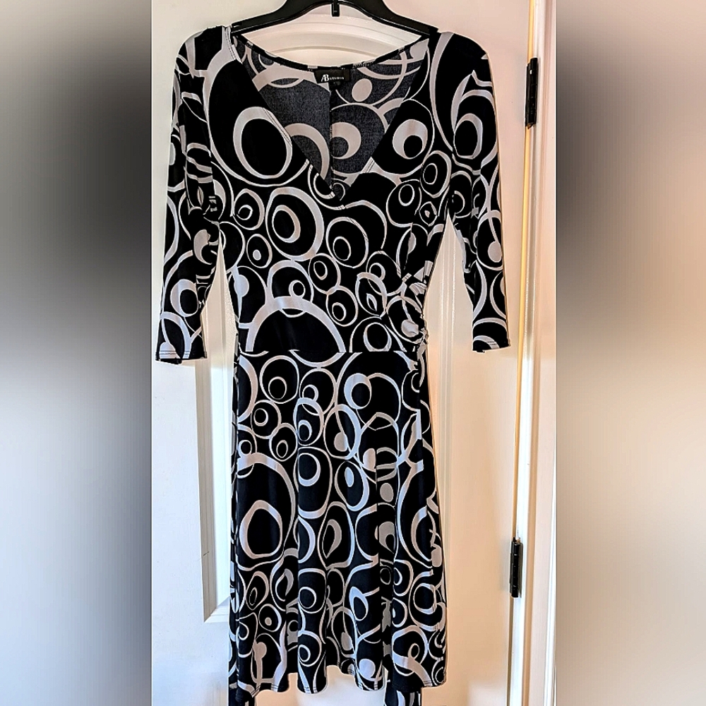 B&W Wrap Dress • AB Studio